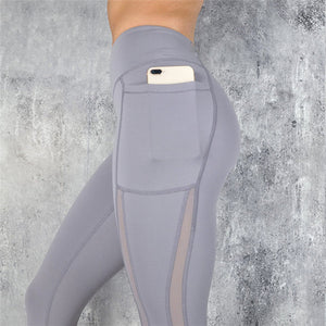 High Waist Fishnet Pocket Leggings - TheFitnessFod